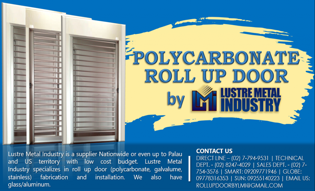 Polycarbonate Roll Up Door Roll Up Door Philippines Lustre Metal